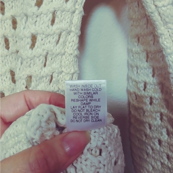 🌺Chelsea & Violet Cream Pullover Open Weave Sweater Size S🌺 - Picture 4 of 4
